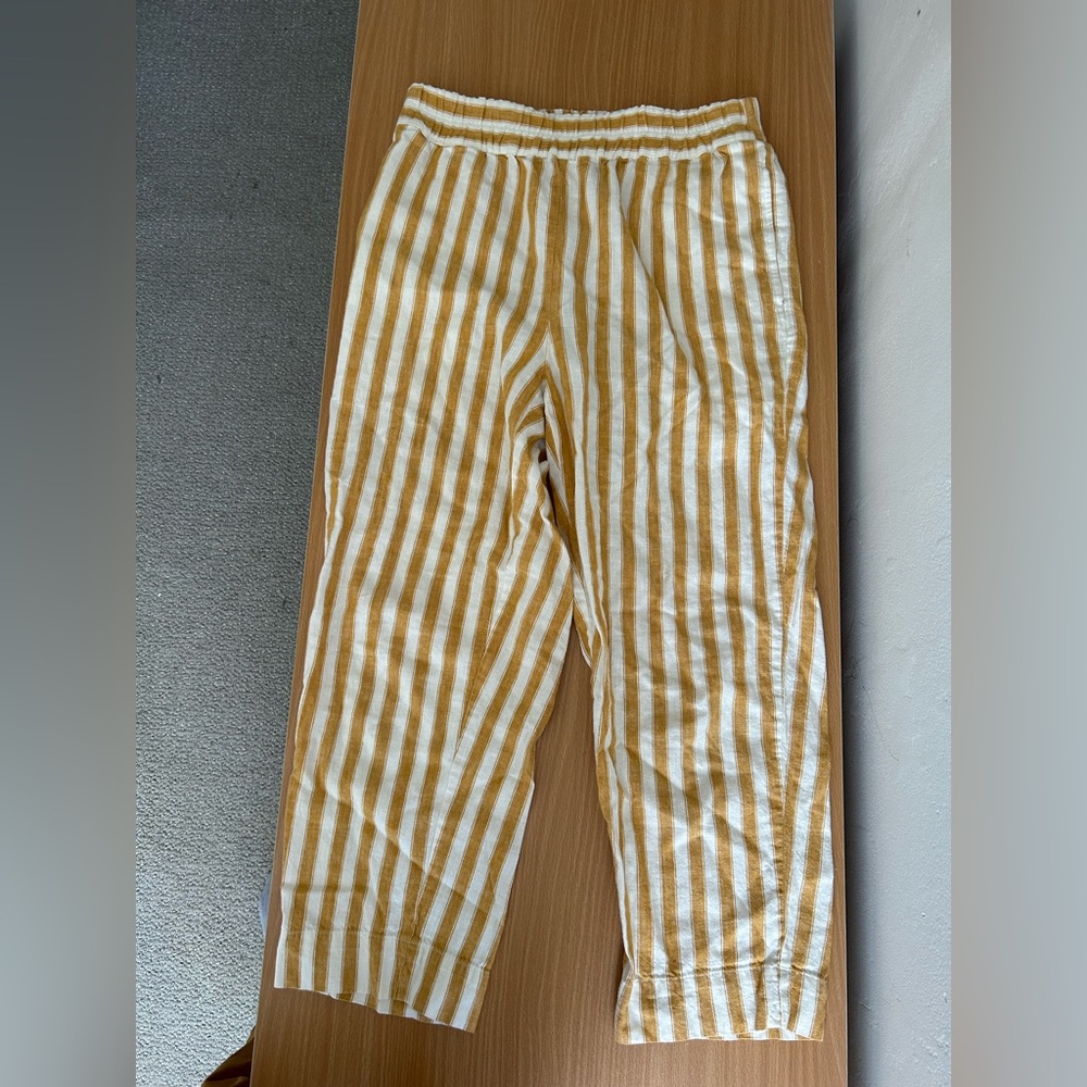 Madewell Striped Pants in Mustard